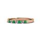1 - Fiala 2.40 mm Emerald and Lab Grown Diamond 7 Stone Wedding Band 