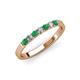 3 - Fiala 2.40 mm Emerald and Lab Grown Diamond 7 Stone Wedding Band 