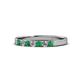 1 - Fiala 2.40 mm Emerald and Lab Grown Diamond 7 Stone Wedding Band 