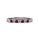 2 - Fiala 2.40 mm Ruby and Lab Grown Diamond 7 Stone Wedding Band 