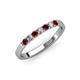 3 - Fiala 2.40 mm Ruby and Lab Grown Diamond 7 Stone Wedding Band 