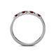 5 - Fiala 2.40 mm Ruby and Lab Grown Diamond 7 Stone Wedding Band 