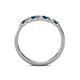 5 - Fiala 2.40 mm Blue Diamond and White Lab Grown Diamond 7 Stone Wedding Band 