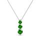 1 - Kesha (3.4mm) Round Green Garnet Graduated Three Stone Drop Pendant 