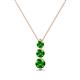 1 - Kesha (3.4mm) Round Green Garnet Graduated Three Stone Drop Pendant 