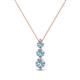 1 - Kesha (3.4mm) Round Aquamarine Graduated Three Stone Drop Pendant 