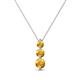 1 - Kesha (3.4mm) Round Citrine Graduated Three Stone Drop Pendant 