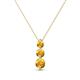 1 - Kesha (3.4mm) Round Citrine Graduated Three Stone Drop Pendant 
