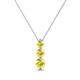 1 - Kesha (3.4mm) Round Yellow Sapphire Graduated Three Stone Drop Pendant 