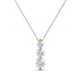 1 - Kesha (3.4mm) Round White Sapphire Graduated Three Stone Drop Pendant 