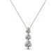 1 - Kesha (3.4mm) Round Lab Grown Diamond Graduated Three Stone Drop Pendant 