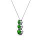 2 - Kesha (3.4mm) Round Green Garnet Graduated Three Stone Drop Pendant 