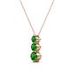 2 - Kesha (3.4mm) Round Green Garnet Graduated Three Stone Drop Pendant 