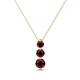 1 - Kesha (3.4mm) Round Red Garnet Graduated Three Stone Drop Pendant 