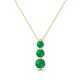 1 - Kesha (3.4mm) Round Emerald Graduated Three Stone Drop Pendant 