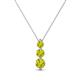 1 - Kesha (3.4mm) Round Yellow Diamond Graduated Three Stone Drop Pendant 