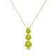 1 - Kesha (3.4mm) Round Yellow Diamond Graduated Three Stone Drop Pendant 