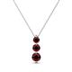 1 - Kesha (3.4mm) Round Red Garnet Graduated Three Stone Drop Pendant 