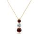 1 - Kesha (3.4mm) Round Red Garnet and Lab Grown Diamond Graduated Three Stone Drop Pendant 