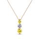1 - Kesha (3.4mm) Round Yellow Sapphire and Lab Grown Diamond Graduated Three Stone Drop Pendant 
