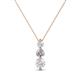 1 - Kesha (3.4mm) Round White Sapphire and Lab Grown Diamond Graduated Three Stone Drop Pendant 
