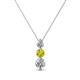 1 - Kesha (3.4mm) Round Yellow and White Diamond Graduated Three Stone Drop Pendant 