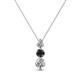1 - Kesha (3.4mm) Round Black Diamond and White Lab Grown Diamond Graduated Three Stone Drop Pendant 