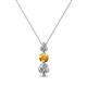 1 - Kesha (3.4mm) Round Citrine and Lab Grown Diamond Graduated Three Stone Drop Pendant 