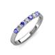 2 - Fiala 2.70 mm Tanzanite and Lab Grown Diamond 7 Stone Wedding Band 