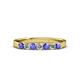 3 - Fiala 2.70 mm Tanzanite and Lab Grown Diamond 7 Stone Wedding Band 