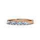 1 - Fiala 2.70 mm Aquamarine and Lab Grown Diamond 7 Stone Wedding Band 