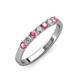 2 - Fiala 2.70 mm Pink Tourmaline and Lab Grown Diamond 7 Stone Wedding Band 