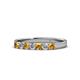 1 - Fiala 2.70 mm Citrine and Lab Grown Diamond 7 Stone Wedding Band 