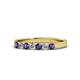 1 - Fiala 2.70 mm Iolite and Lab Grown Diamond 7 Stone Wedding Band 