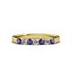 3 - Fiala 2.70 mm Iolite and Lab Grown Diamond 7 Stone Wedding Band 