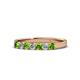 1 - Fiala 2.70 mm Peridot and Lab Grown Diamond 7 Stone Wedding Band 