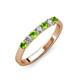 2 - Fiala 2.70 mm Peridot and Lab Grown Diamond 7 Stone Wedding Band 
