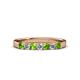 3 - Fiala 2.70 mm Peridot and Lab Grown Diamond 7 Stone Wedding Band 