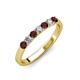 2 - Fiala 2.70 mm Red Garnet and Lab Grown Diamond 7 Stone Wedding Band 