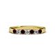 3 - Fiala 2.70 mm Red Garnet and Lab Grown Diamond 7 Stone Wedding Band 