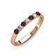 2 - Fiala 2.70 mm Red Garnet and Lab Grown Diamond 7 Stone Wedding Band 