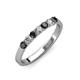 2 - Fiala 2.70 mm Black Diamond and White Lab Grown Diamond 7 Stone Wedding Band 