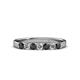 3 - Fiala 2.70 mm Black Diamond and White Lab Grown Diamond 7 Stone Wedding Band 