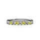 3 - Fiala 2.70 mm Yellow Diamond and White Lab Grown Diamond 7 Stone Wedding Band 