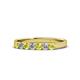 1 - Fiala 2.70 mm Yellow Diamond and White Lab Grown Diamond 7 Stone Wedding Band 