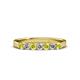 3 - Fiala 2.70 mm Yellow Diamond and White Lab Grown Diamond 7 Stone Wedding Band 