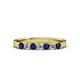 3 - Fiala 2.70 mm Blue Sapphire and Lab Grown Diamond 7 Stone Wedding Band 
