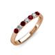 2 - Fiala 2.70 mm Ruby and Lab Grown Diamond 7 Stone Wedding Band 