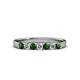 3 - Fiala 2.70 mm Green Garnet and Lab Grown Diamond 7 Stone Wedding Band 