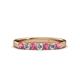 3 - Fiala 2.70 mm Pink Tourmaline and Lab Grown Diamond 7 Stone Wedding Band 